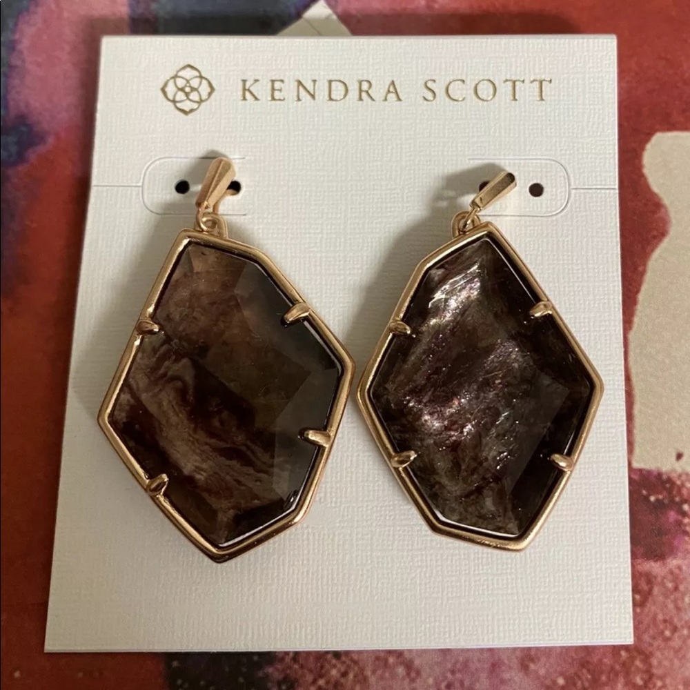 NWT Kendra Scott Dunn Rose Gold Sable Mica Drops MSRP $158 😍 - Picture 6 of 9